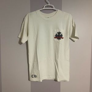 Authentic Men’s white black chrome hearts t shirt size medium